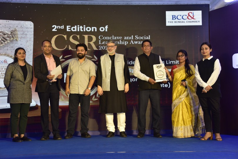 Exide Industries Limited , winner in the Education (Large Corporate) category held at the Second edition of the CSR Conclave Social Leadership Awards on December 7th, 2023, at Williamson Magor Hall, The Bengal Chamber premises. 