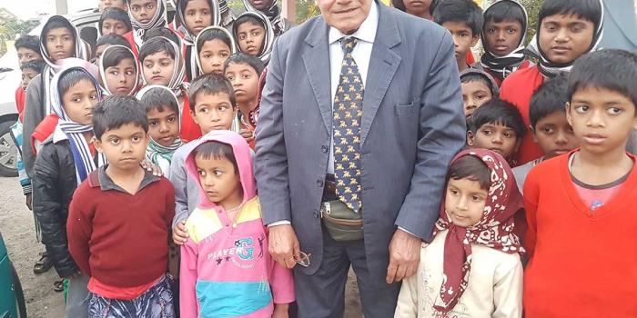 Dr Biswas with Children